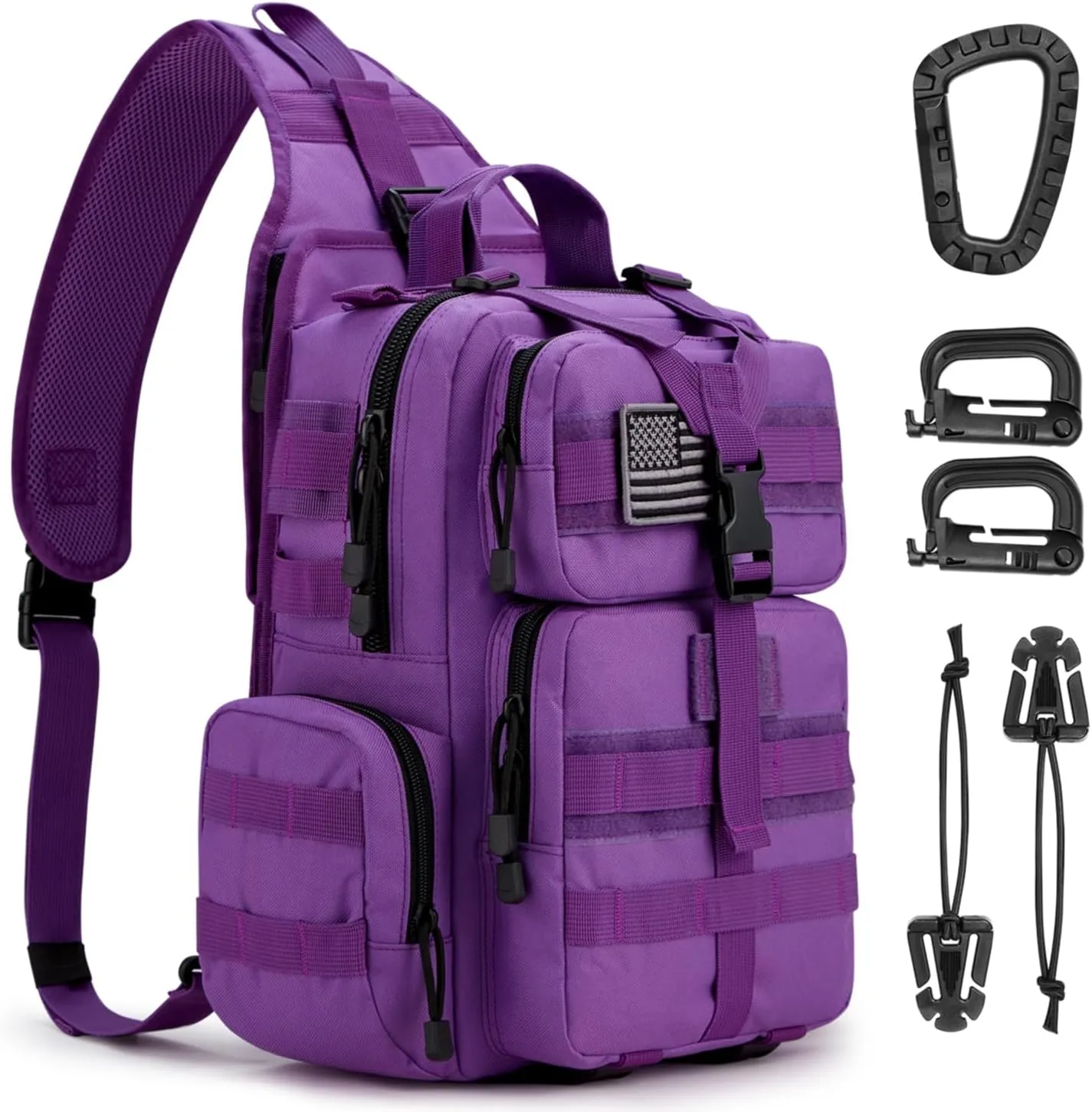 G4Free Tactical EDC Sling Bag Backpack with Adjustable Holder Military Shoulder Backpack for Men