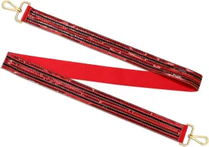 Game Day Sequin Beaded Purse Strap Replacement Red Blue Crossbody Shoulder Bag Strap for Stadium Approved Clear Bag
