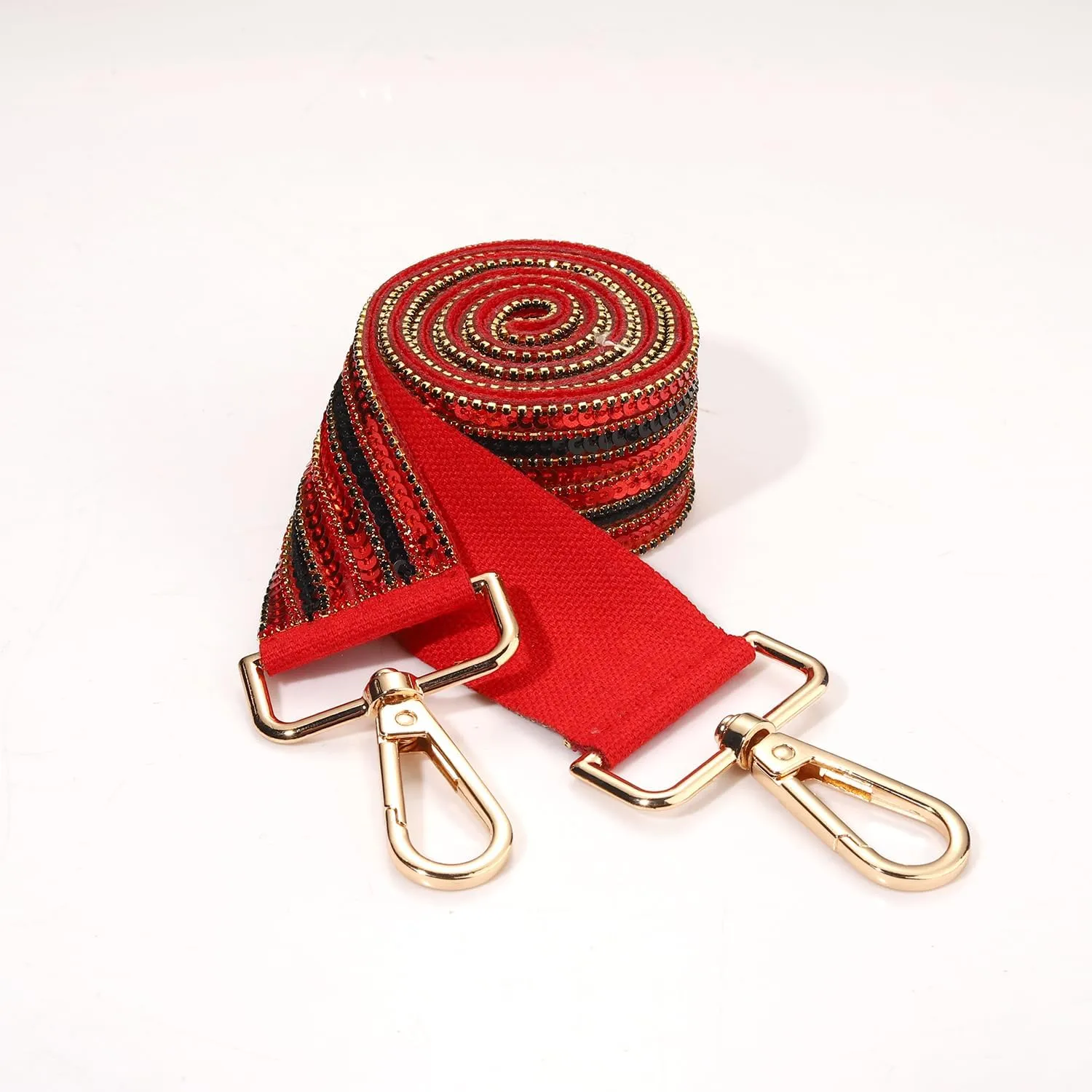Game Day Sequin Beaded Purse Strap Replacement Red Blue Crossbody Shoulder Bag Strap for Stadium Approved Clear Bag