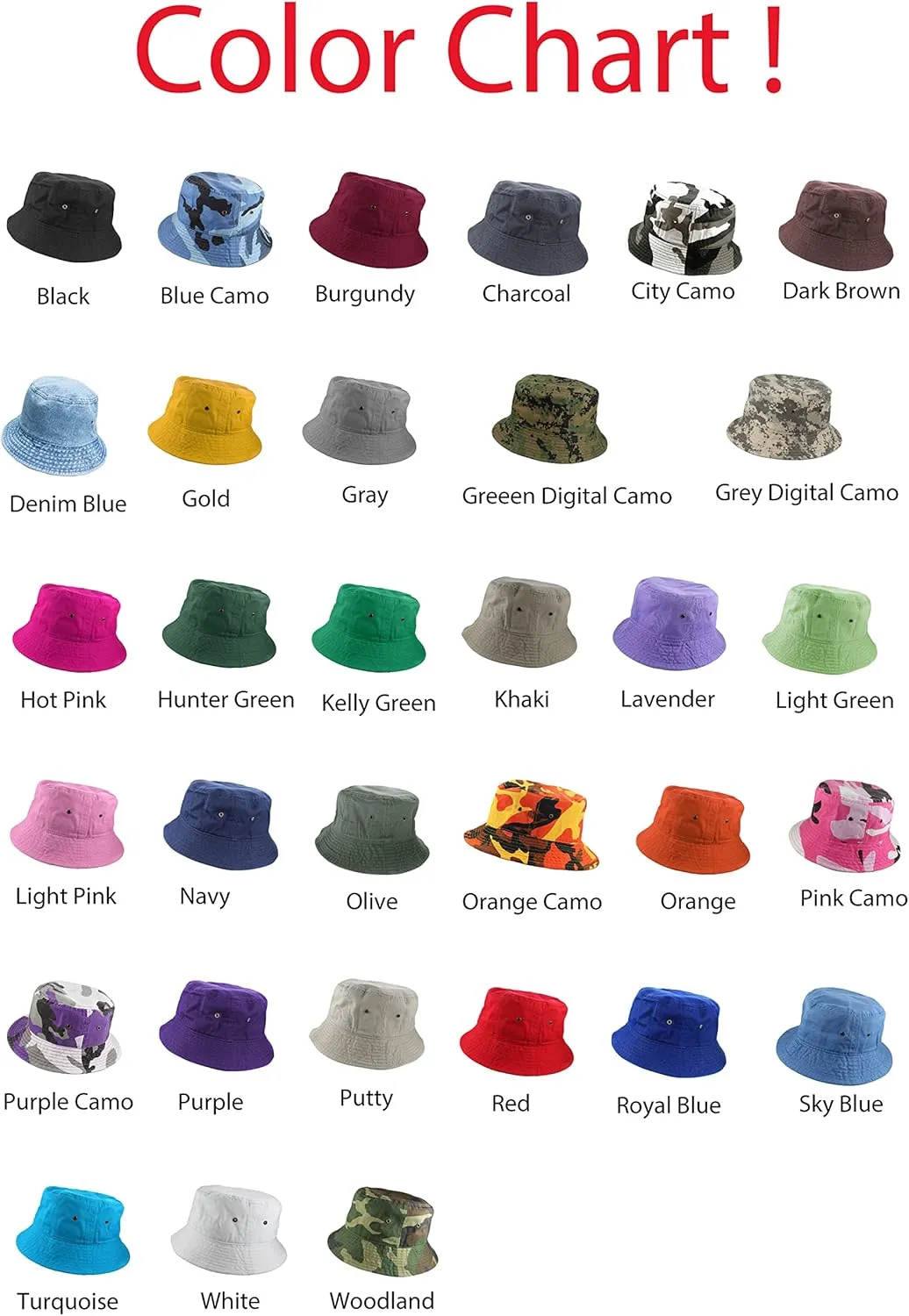 Gelante Solid Color 100% Cotton Bucket Hat for Women and Men Packable Travel Summer Beach Hat