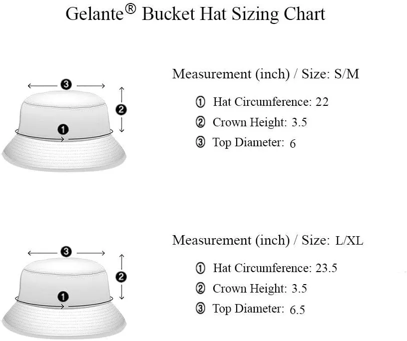 Gelante Solid Color 100% Cotton Bucket Hat for Women and Men Packable Travel Summer Beach Hat