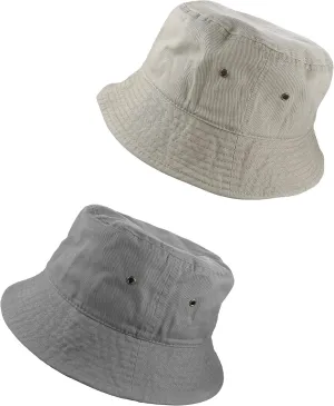 Gelante Solid Color 100% Cotton Bucket Hat for Women and Men Packable Travel Summer Beach Hat
