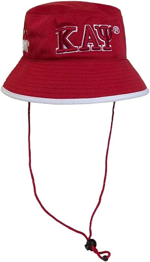 Generic Kappa Alpha Psi Fraternity Bucket Hat-Crimson - Style 2, 58 CM