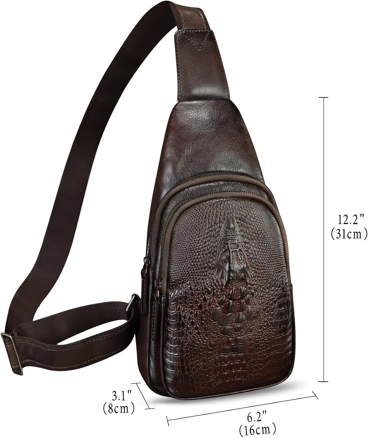 Genuine Leather Silng Bag for Women and Men Real Leather Sling Backpack Chest Purse Shoulder Crossbody Bag