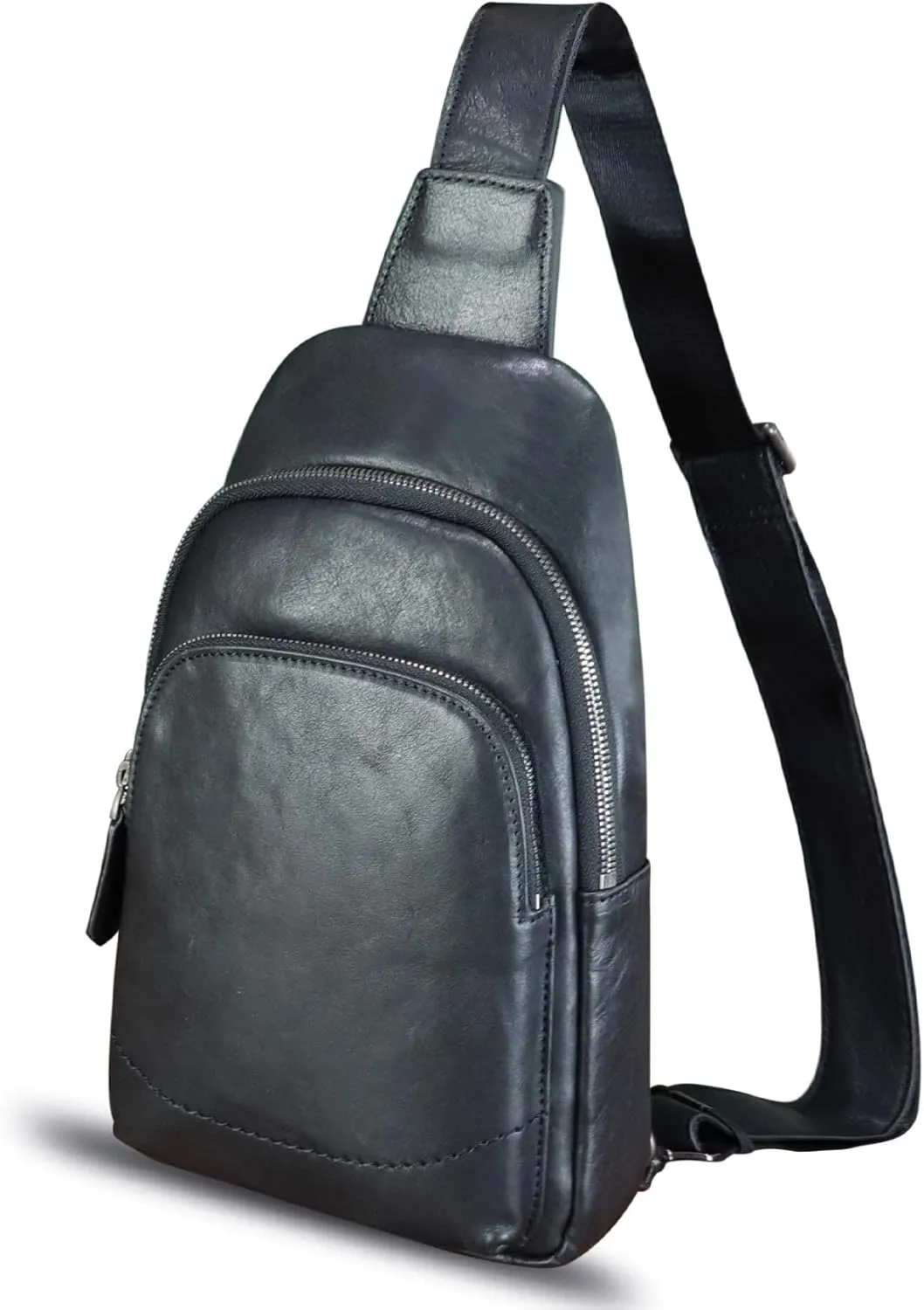 Genuine Leather Sling Bag for Women and Men - Vintage Sling Purse Backpack Shoulder Crossbody Chest Bag