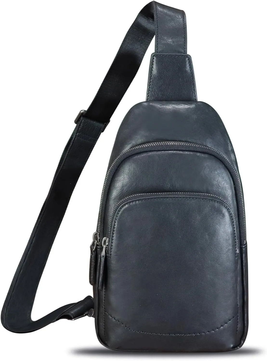 Genuine Leather Sling Bag for Women and Men - Vintage Sling Purse Backpack Shoulder Crossbody Chest Bag