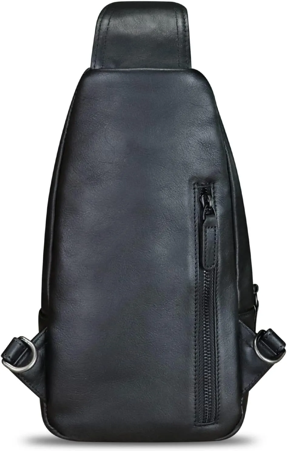 Genuine Leather Sling Bag Multifunction Crossbody Hiking Fanny Daypack Vintage Chest Shoulder Backpack Motorcycle Purse (Darkgray)