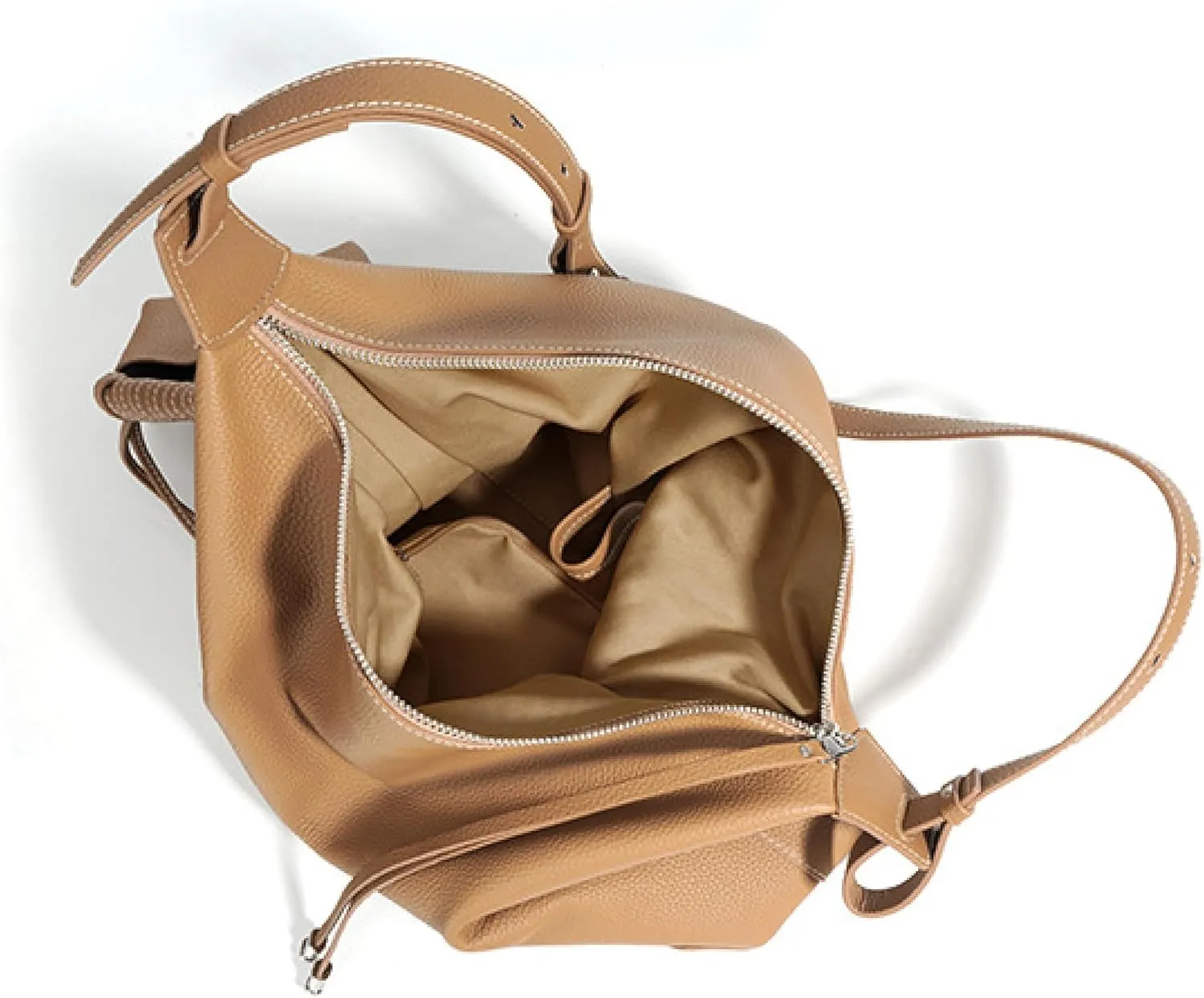 Genuine Leather Slouchy Hobo Bags for Women Purse with Mini Pouch Adjustable Shoulder Straps Work Travel