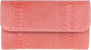 Girly HandBags Womens Italian Leather Snake Print Suede Clutch Bag