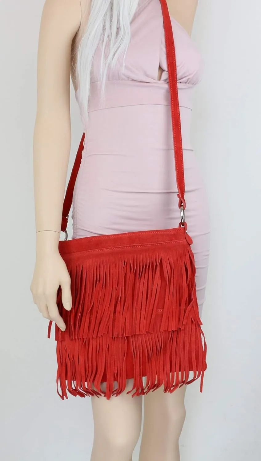 Girly HandBags Womens Suede Fringe Shoulder Bag Crossbody Slouch