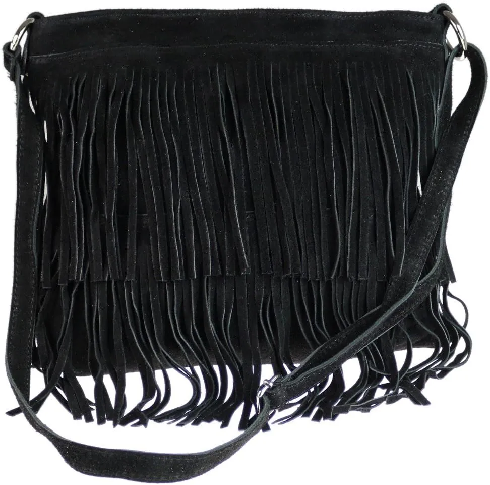 Girly HandBags Womens Suede Fringe Shoulder Bag Crossbody Slouch