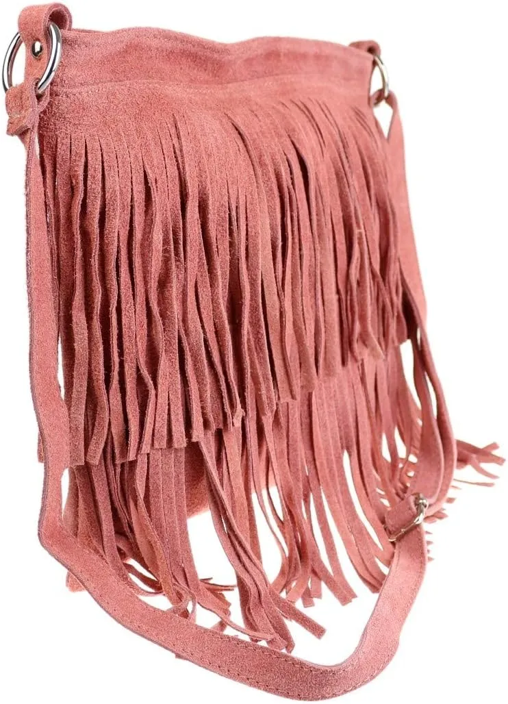 Girly HandBags Womens Suede Fringe Shoulder Bag Crossbody Slouch