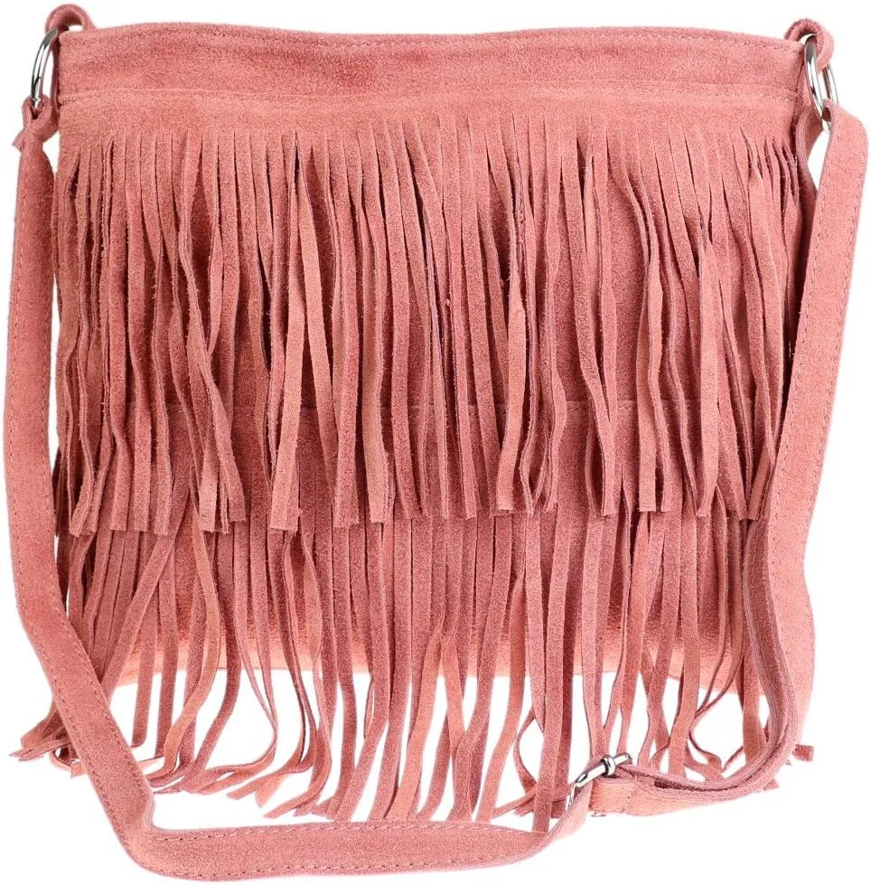 Girly HandBags Womens Suede Fringe Shoulder Bag Crossbody Slouch
