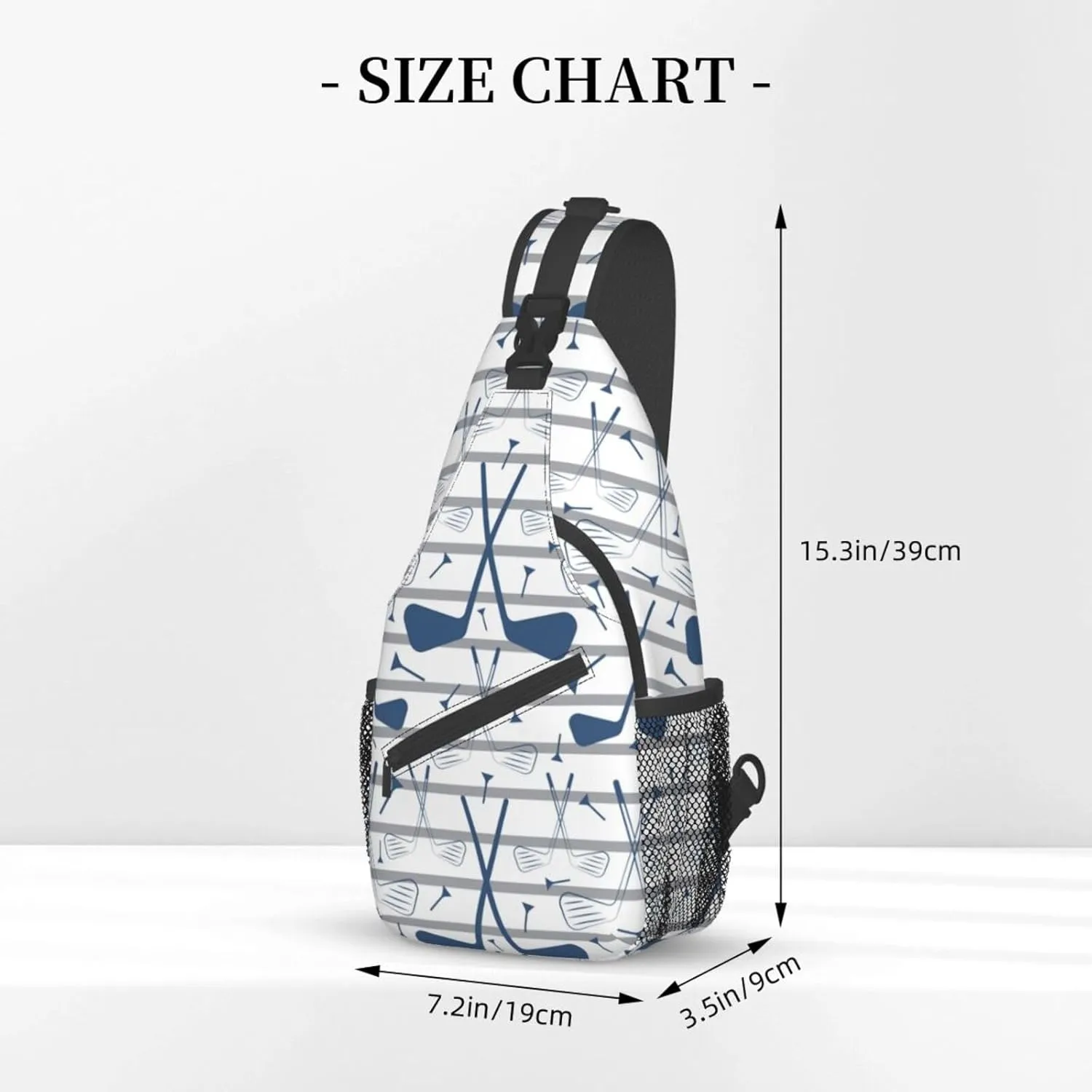 Golf Sling Backpack Chest Bag Crossbody Shoulder Bag Gym Cycling Travel Hiking Daypack For Men Women