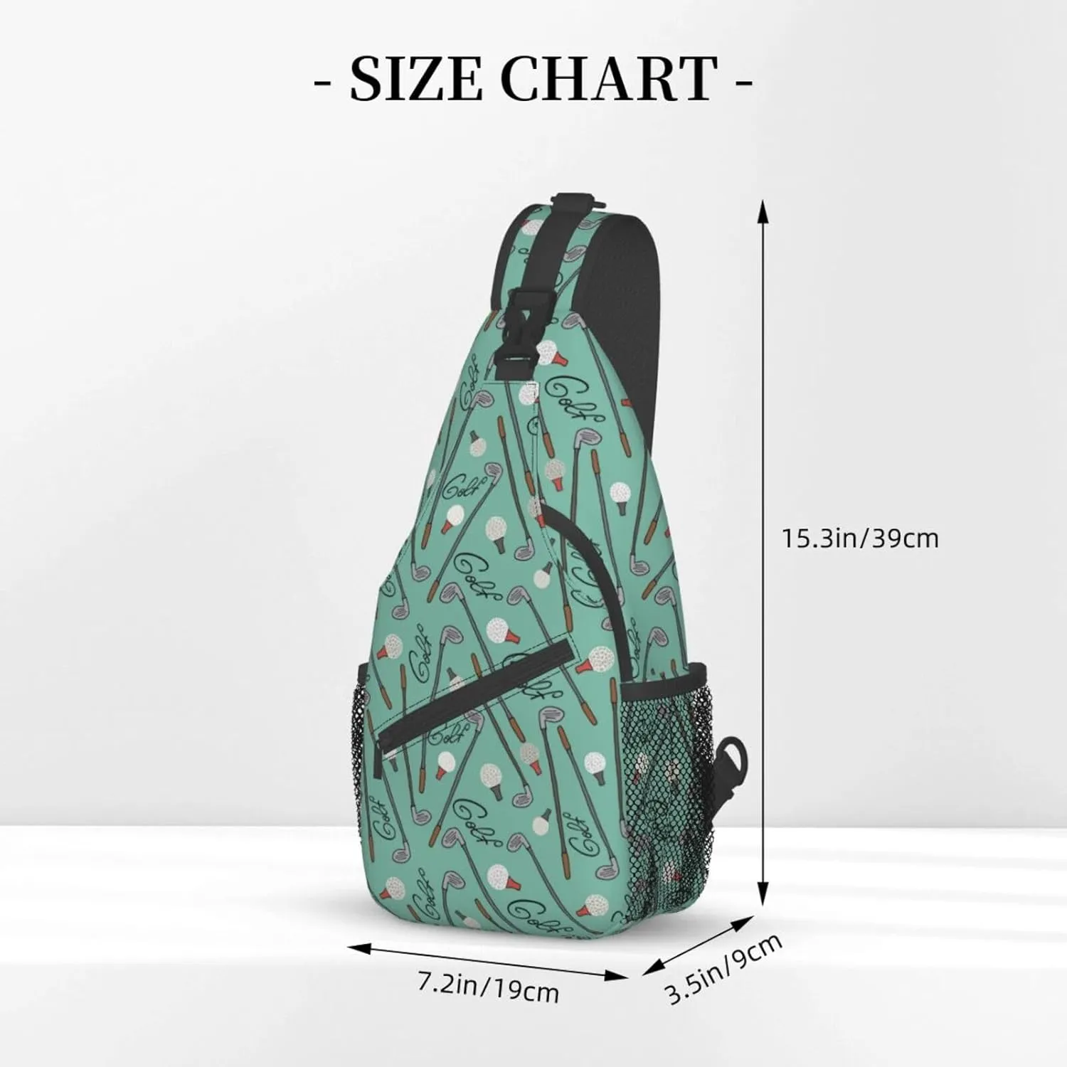 Golf Sling Backpack Chest Bag Crossbody Shoulder Bag Gym Cycling Travel Hiking Daypack For Men Women