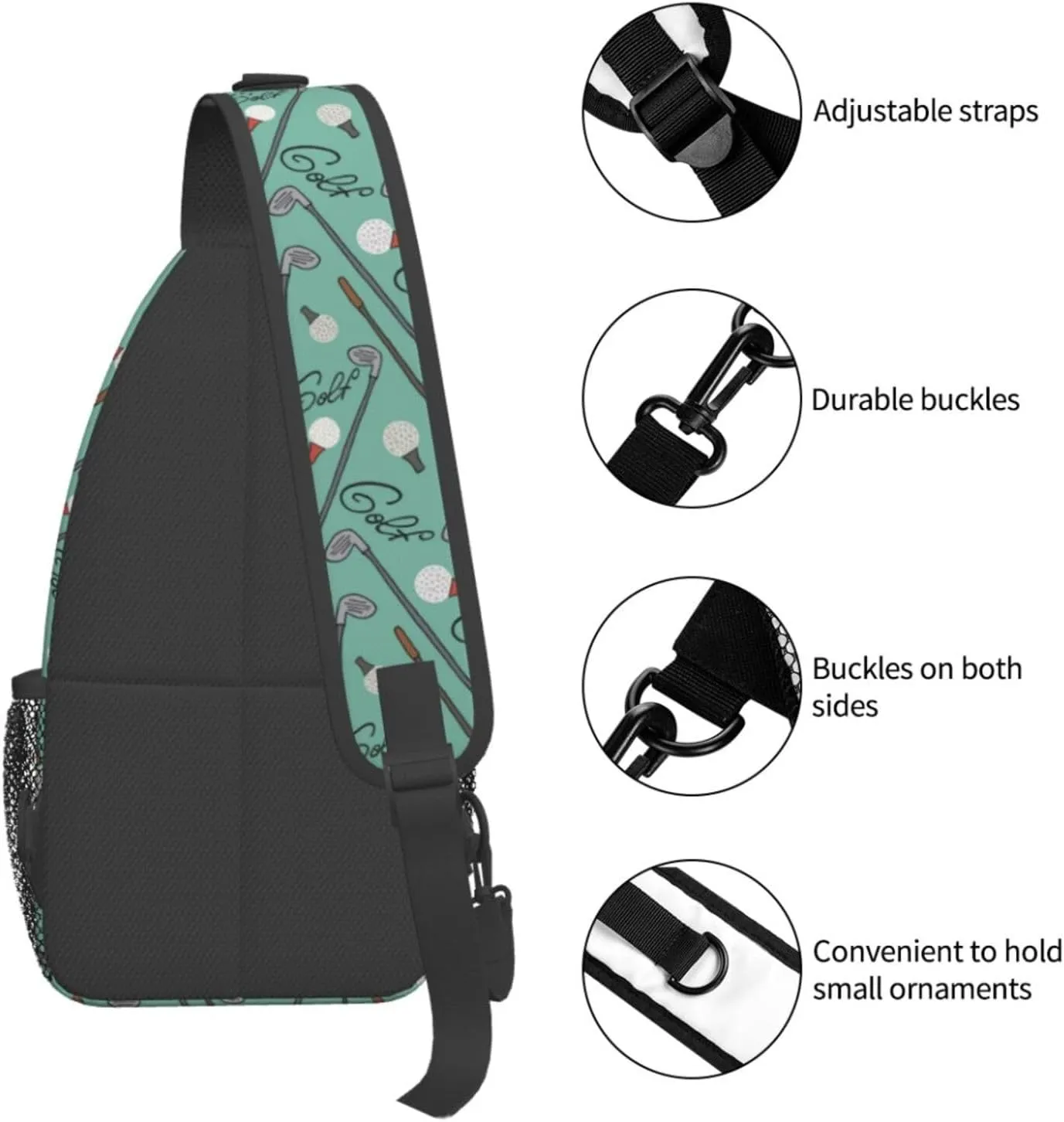 Golf Sling Backpack Chest Bag Crossbody Shoulder Bag Gym Cycling Travel Hiking Daypack For Men Women