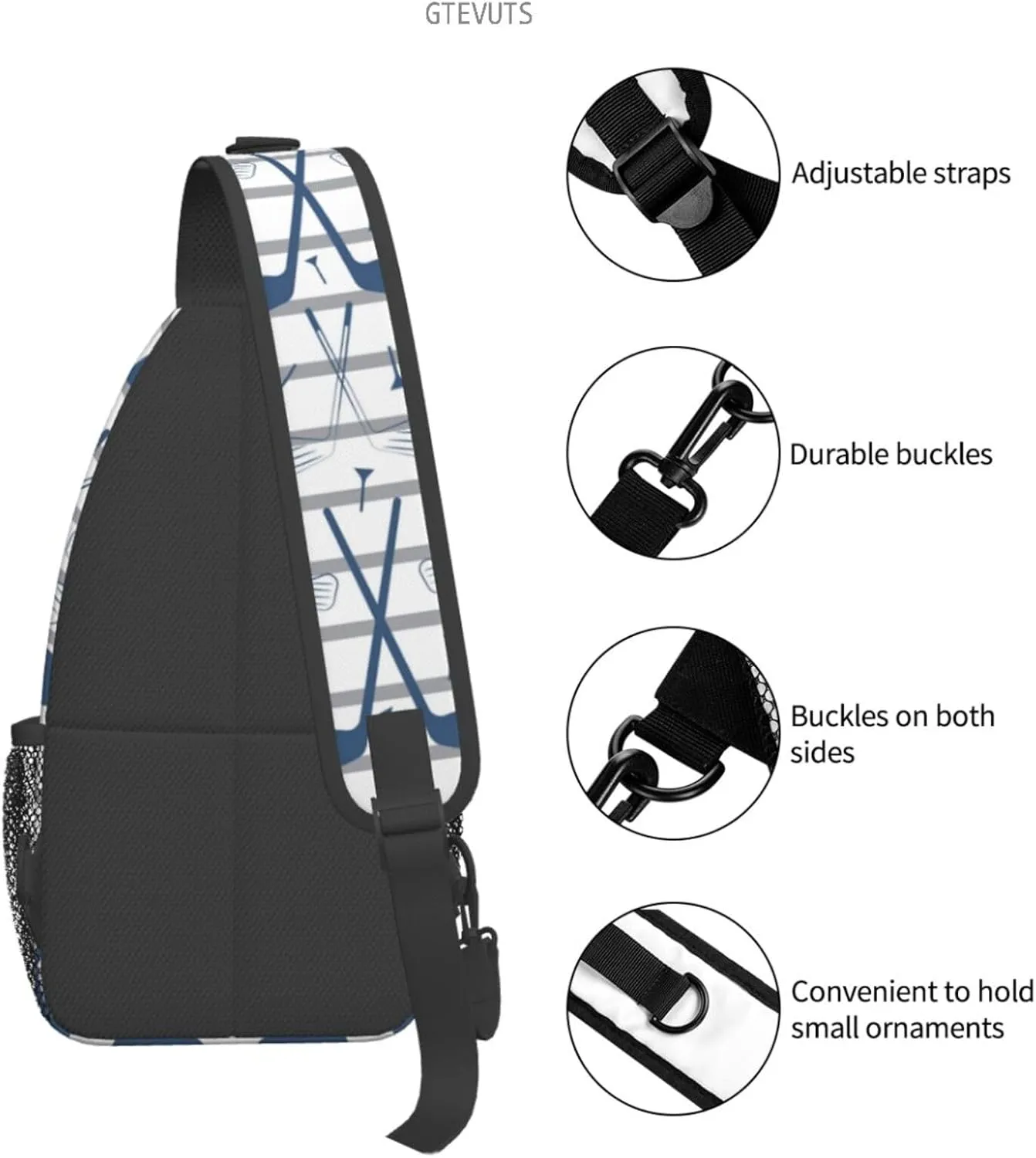 Golf Sling Backpack Chest Bag Crossbody Shoulder Bag Gym Cycling Travel Hiking Daypack For Men Women
