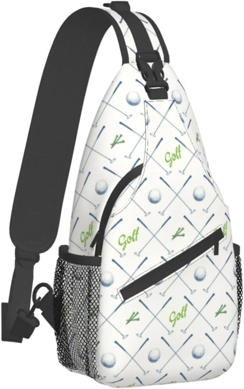 Golf Sling Backpack Chest Bag Crossbody Shoulder Bag Gym Cycling Travel Hiking Daypack For Men Women