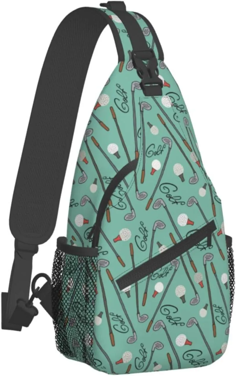 Golf Sling Backpack Chest Bag Crossbody Shoulder Bag Gym Cycling Travel Hiking Daypack For Men Women