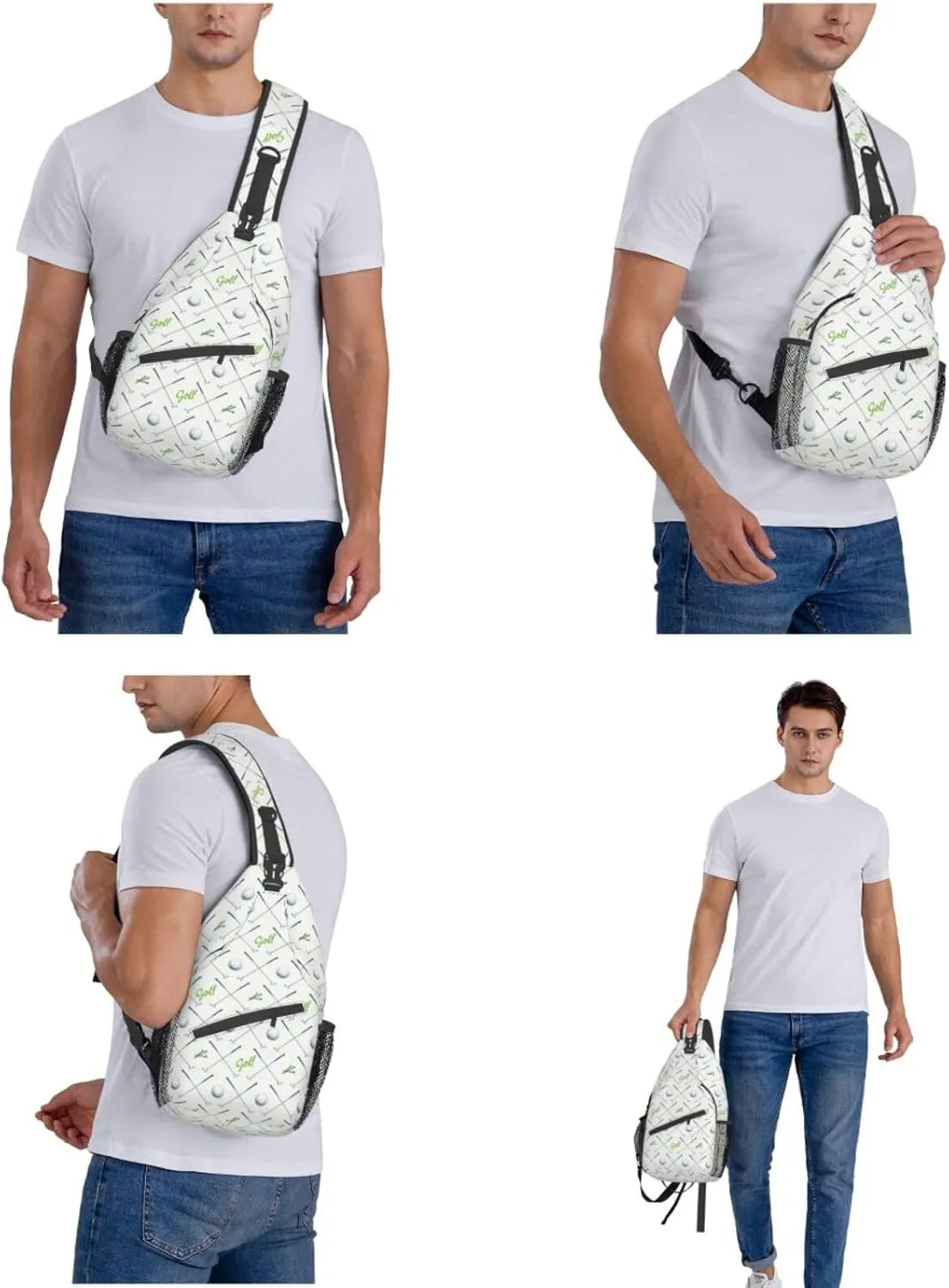 Golf Sling Backpack Chest Bag Crossbody Shoulder Bag Gym Cycling Travel Hiking Daypack For Men Women