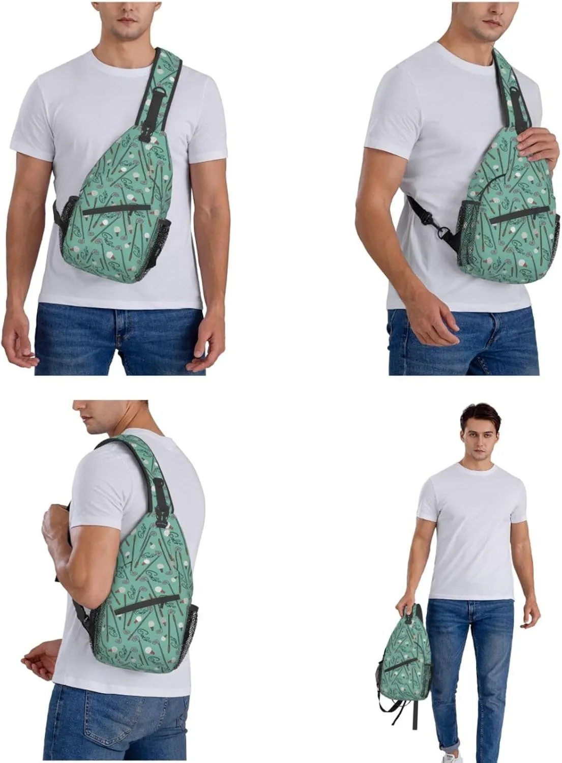 Golf Sling Backpack Chest Bag Crossbody Shoulder Bag Gym Cycling Travel Hiking Daypack For Men Women