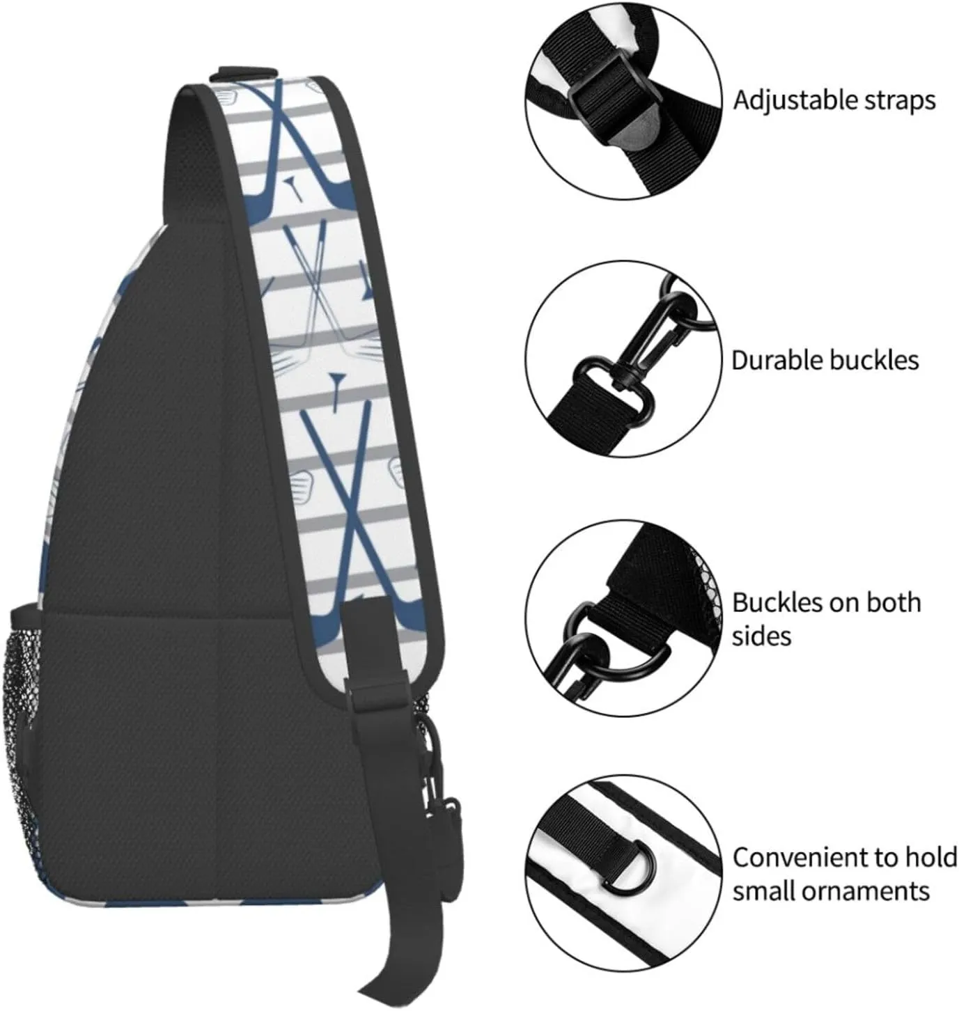 Golf Sling Backpack Chest Bag Crossbody Shoulder Bag Gym Cycling Travel Hiking Daypack For Men Women