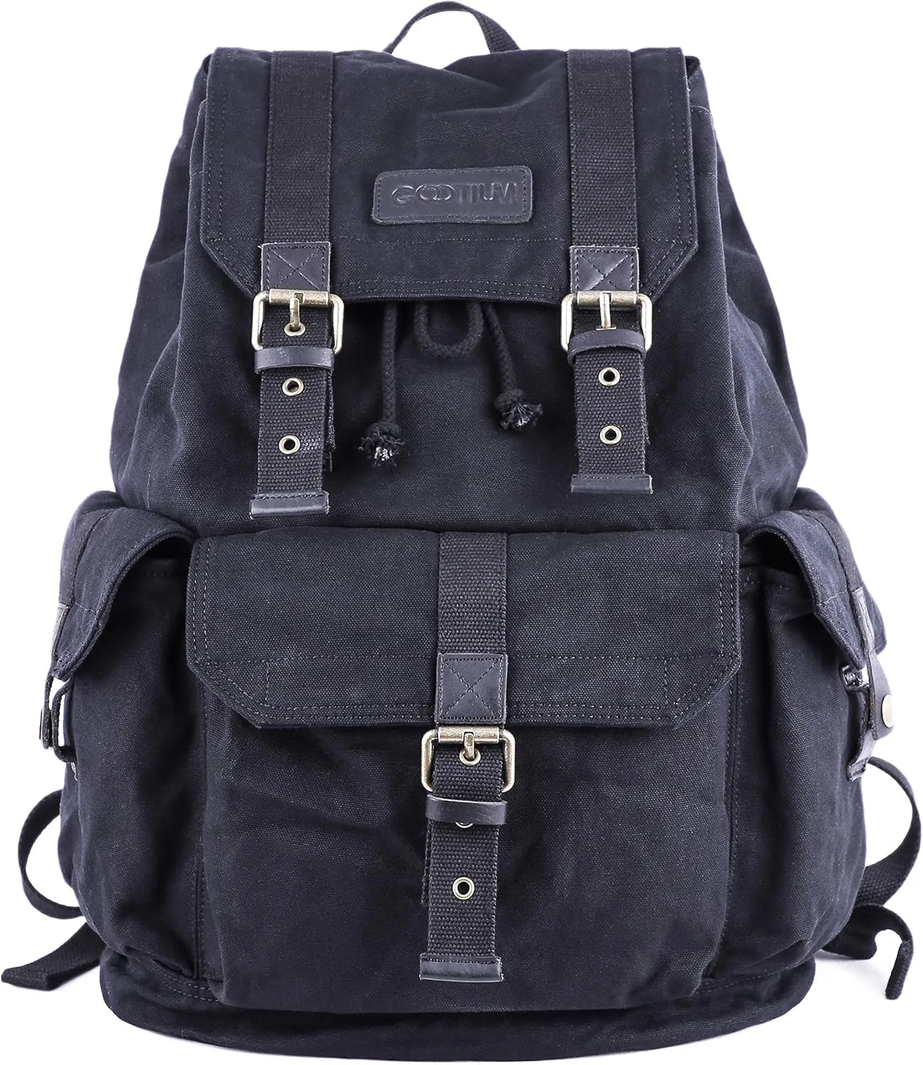 Gootium 21101BLK Specially High Density Thick Canvas Backpack Rucksack,Black