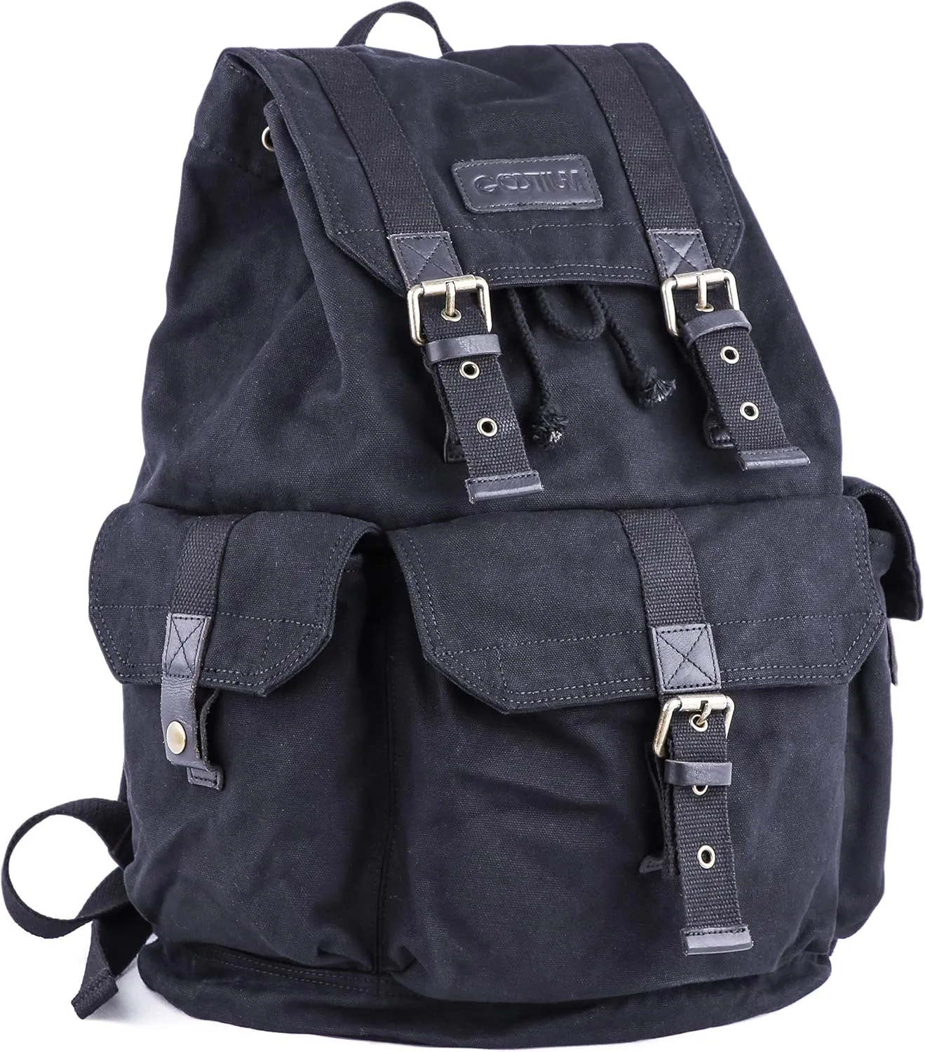 Gootium 21101BLK Specially High Density Thick Canvas Backpack Rucksack,Black