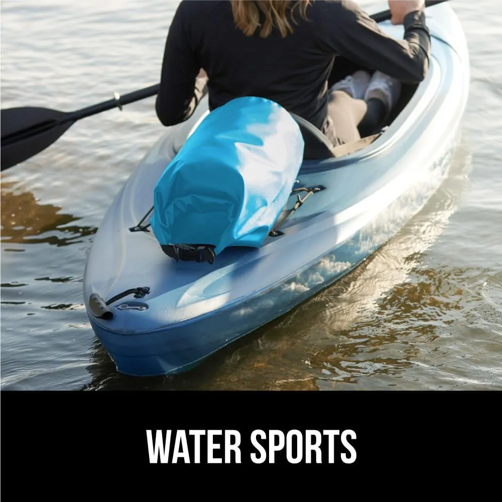 Gorilla Gear Heavy Duty 100% Waterproof IPX 6 Dry Bag, Tear and Puncture Resistant Bags, Kayaking Boating Hiking Camping Swimming Water Sports, Lightweight Outdoor Wet Storage Backpack, 20L Light Blue