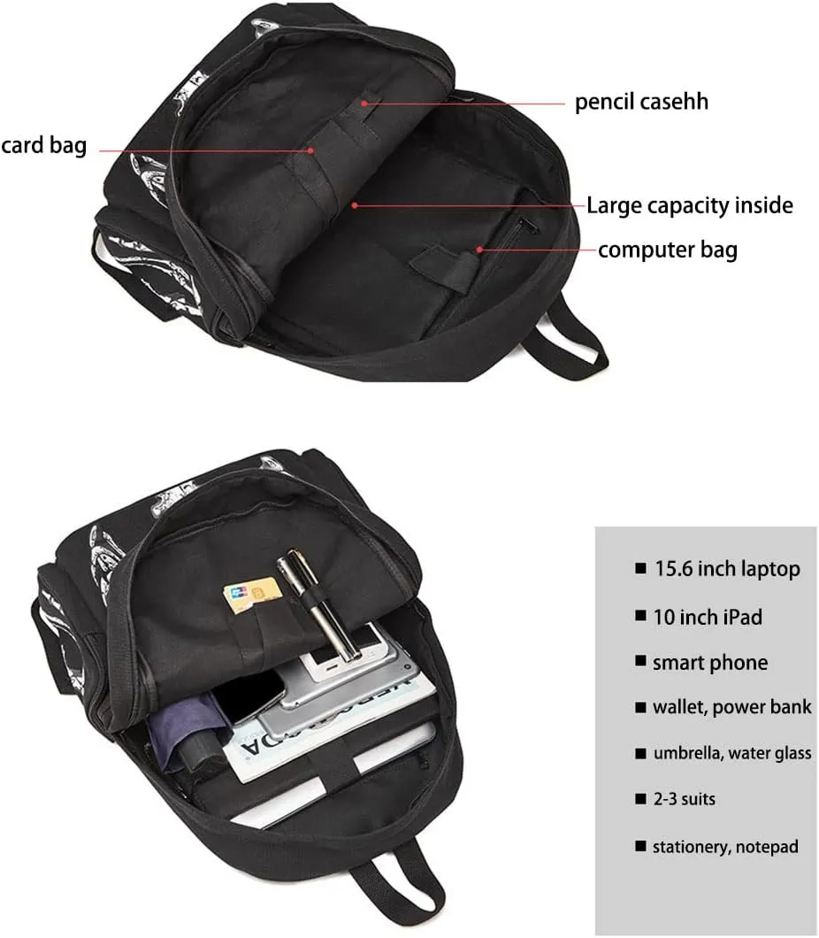 Goth Backpack Grunge Backpack Y2k Fashion Skull Backpack Hooded Backpack Gothic Black Shoulder Bag Goth Messenger Bag (Backpack Skeleton)…