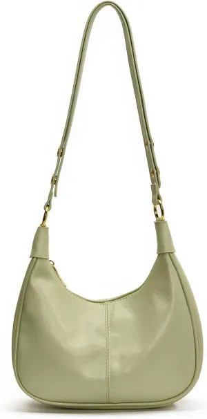 GRPKSSIB PU Leather Shoulder Bags Hobo Crossbody Bag Casual Tote Handbags Women's Crescent Purse with Adjustable Strap