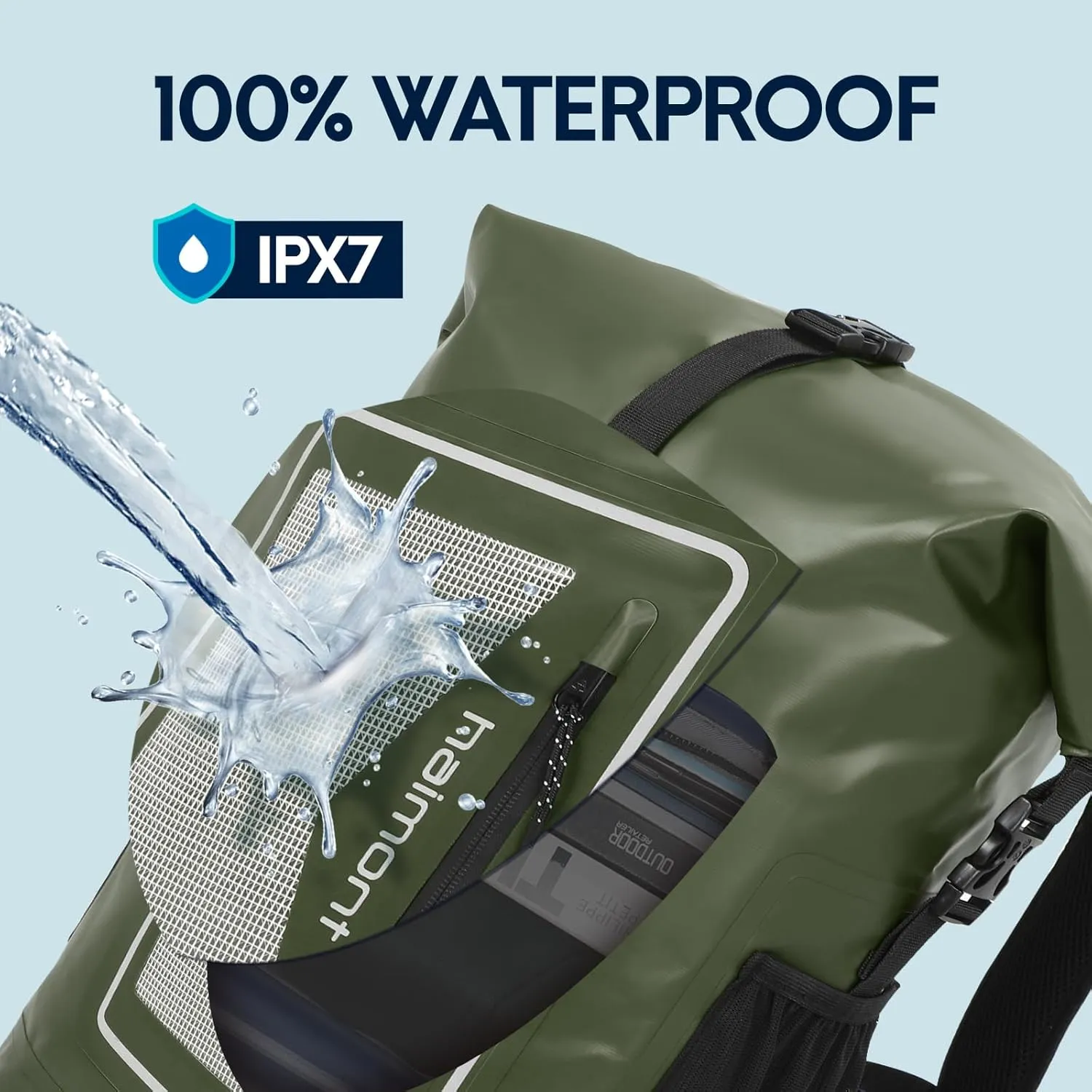 Haimont Waterproof Backpack Dry Bag Floating Roll Top Dry Sack Durable Backpack for Kayaking, Surfing, Rafting, Fishing, 30L