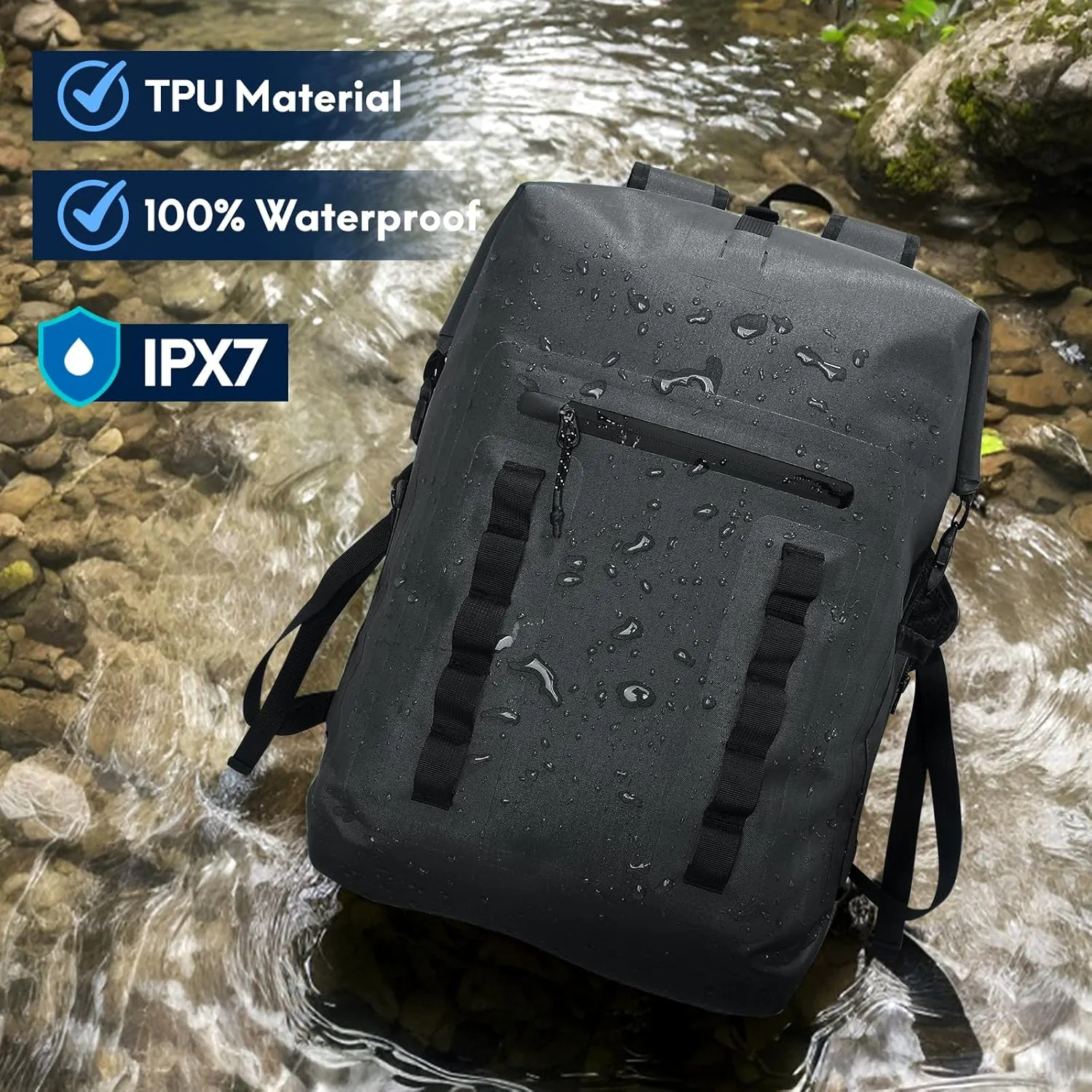 Haimont Waterproof Dry Backpack 30L TPU Lightweight Roll Top Dry Bag for Men Women, Beach, Kayaking, Travel, Hiking