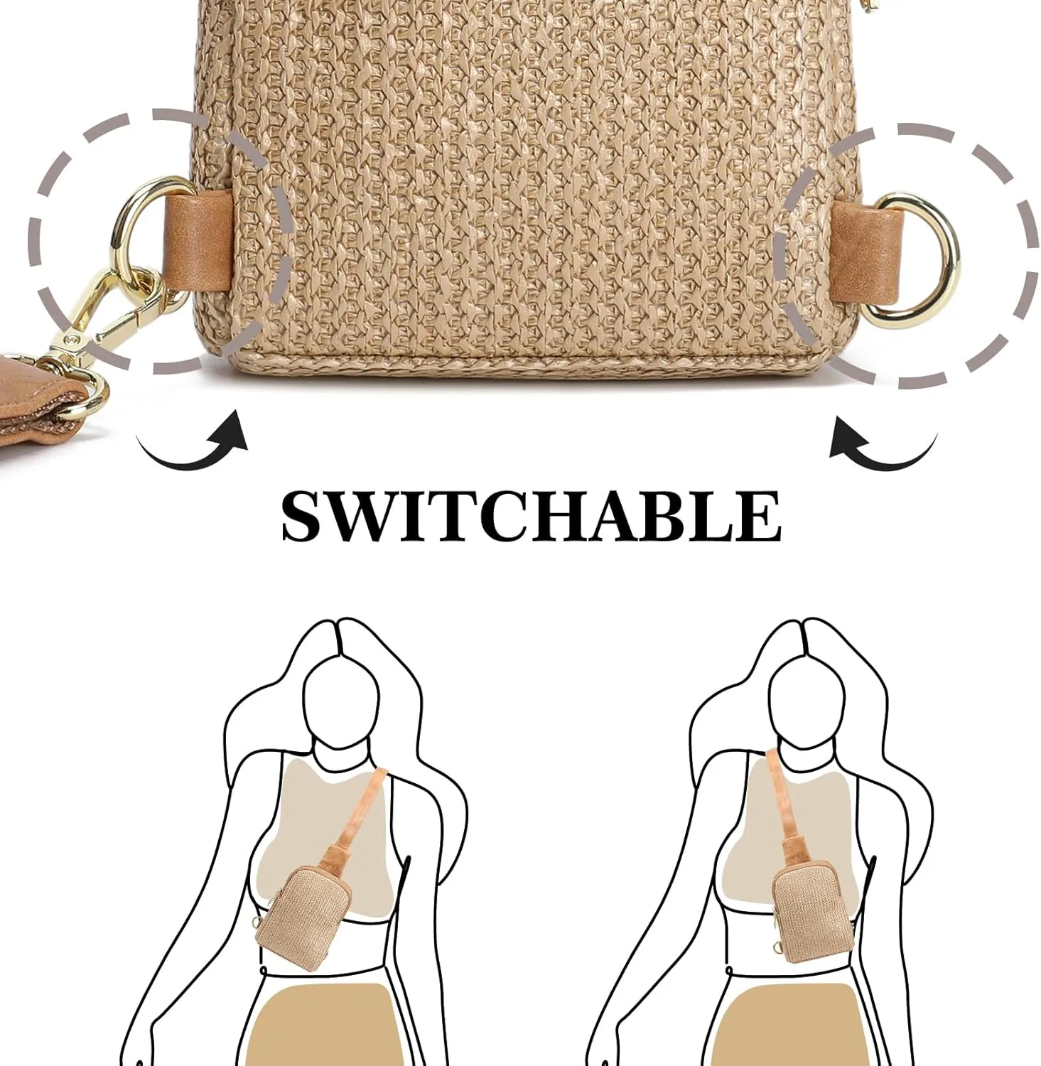 Haytijoe Crossbody Bum Bag Plus Size Fanny Pack for Women Travel Fashion Nylon Waist Pack Belt Bag