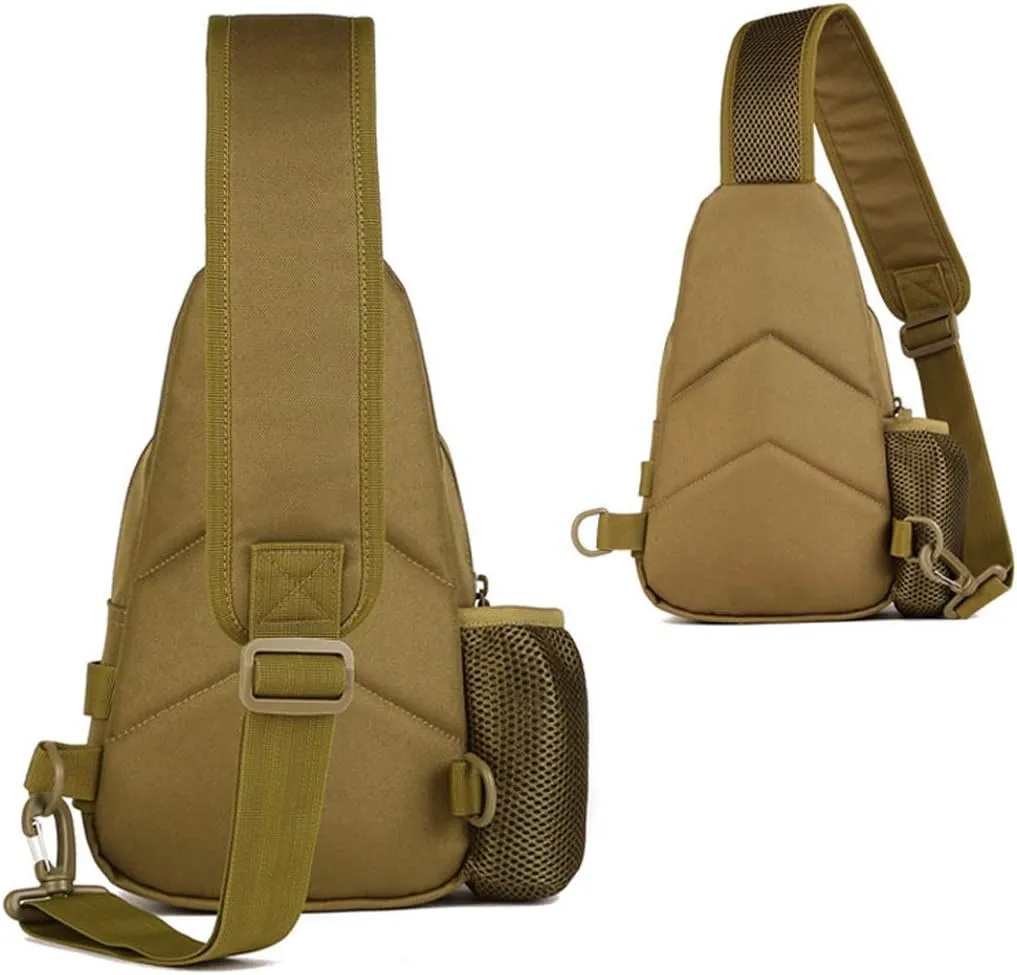 Hebetag Leather Sling Bag Crossbody Backpack for Men Women Travel Outdoor Camping