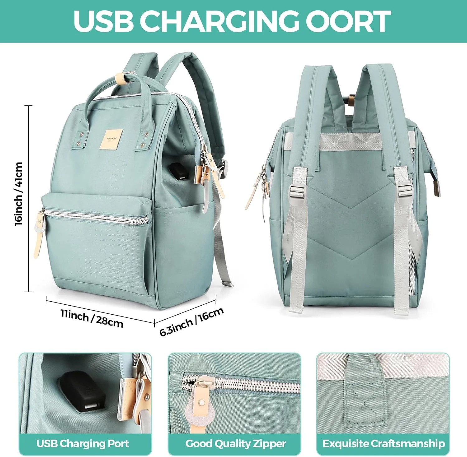 Himawari Laptop Backpack for Women & Men - Travel Backpack With USB Charging Port, Water Resistant, College & School Bag