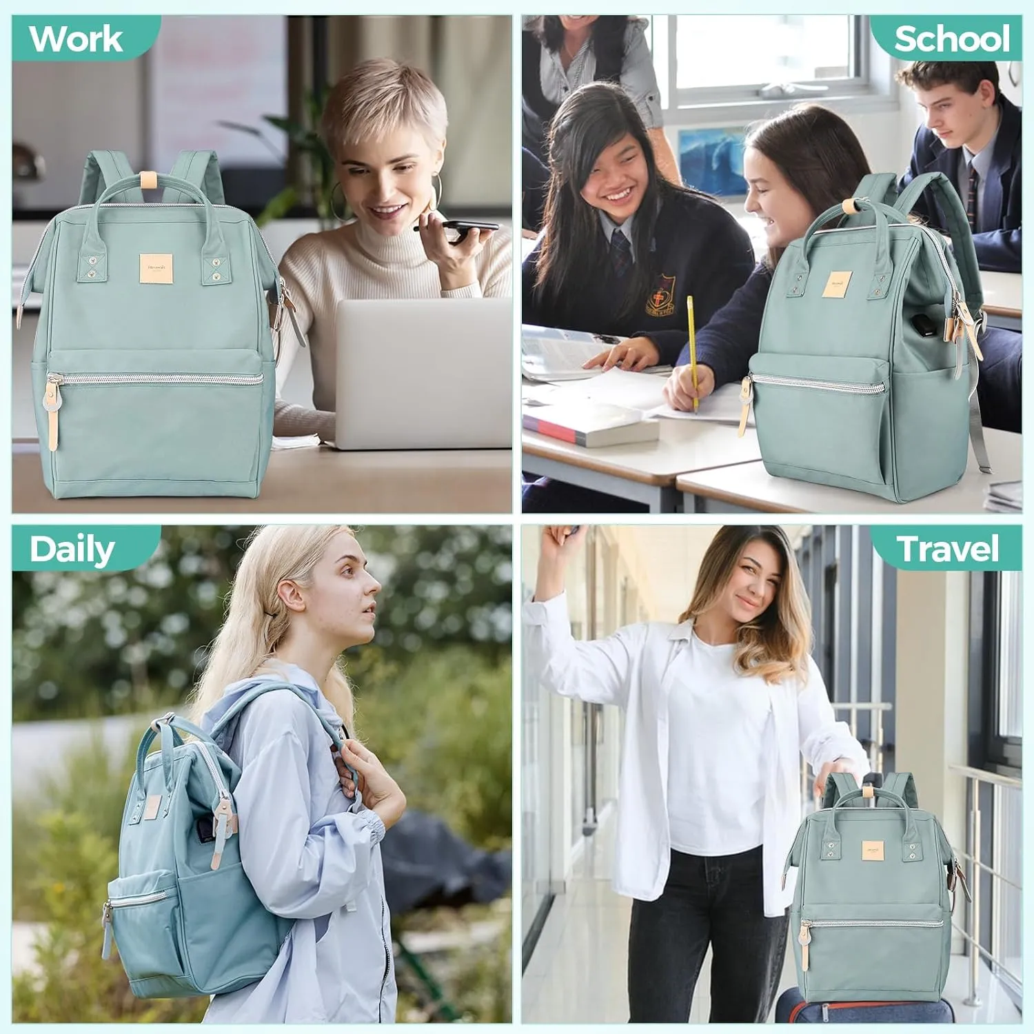 Himawari Laptop Backpack for Women & Men - Travel Backpack With USB Charging Port, Water Resistant, College & School Bag