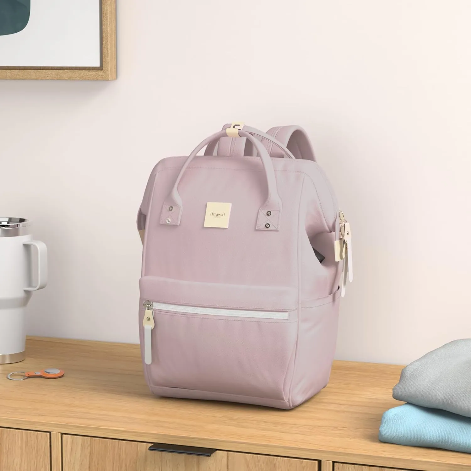 Himawari Laptop Backpack, Stylish Eco-Friendly Canvas, 11"x16"x6.3", Large Capacity, Multi-Functional with USB Port, Padded Back Panel, Adjustable Shoulder Straps