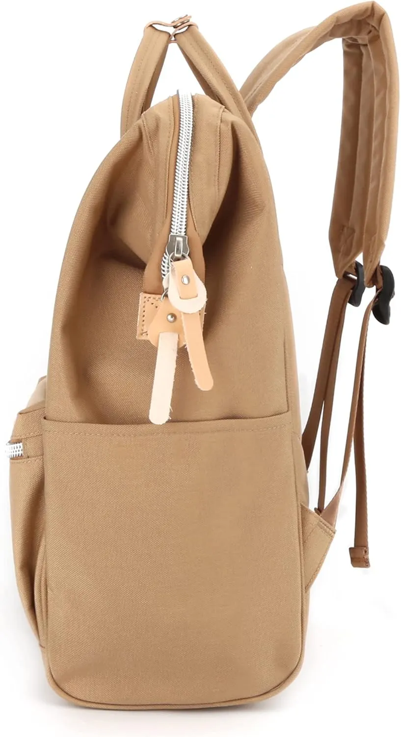 Himawari Large Travel Backpack with Laptop Compartment 17 Inch Roomy Doctor Bag College backpack for Women&Men-Not include USB Port (1882 Camel)