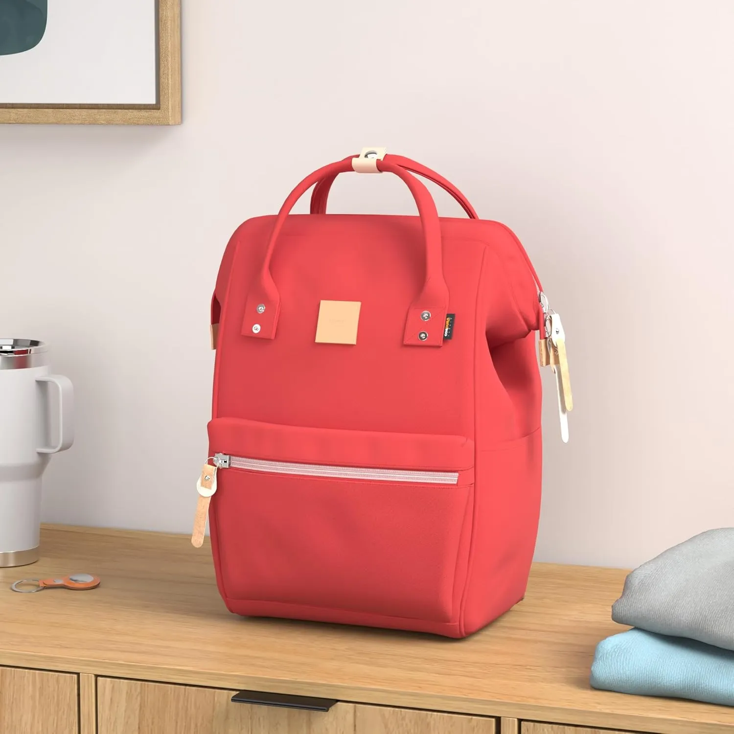 Himawari Large Travel Backpack with Laptop Compartment 17 Inch Roomy Doctor Bag College backpack for Women&Men-Not include USB Port (1882-Red&plus)