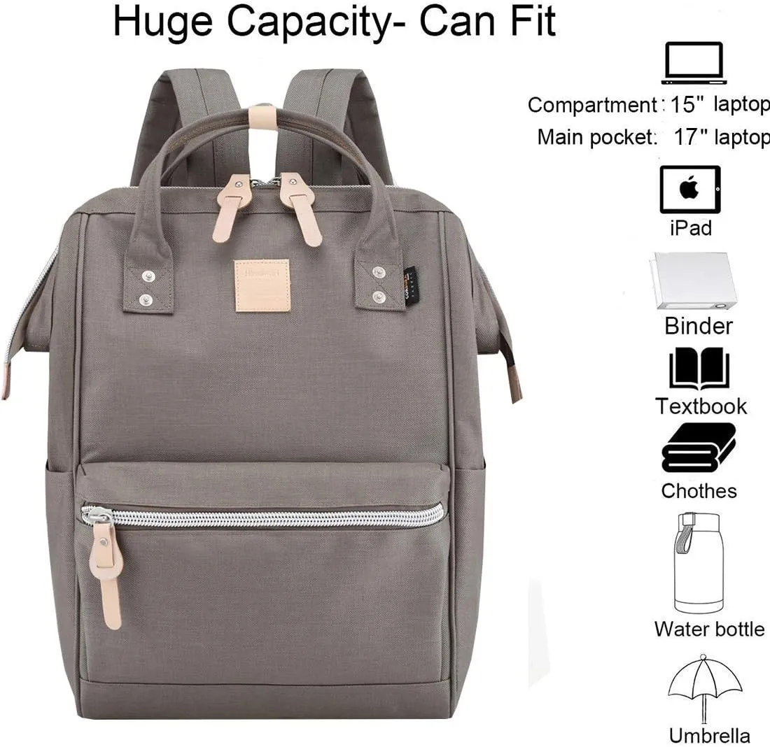 himawari Large Travel Backpack with Laptop Compartment 17 Inch Roomy Doctor Bag College backpack for Women&Men-Not include USB Port（1882-Grey）
