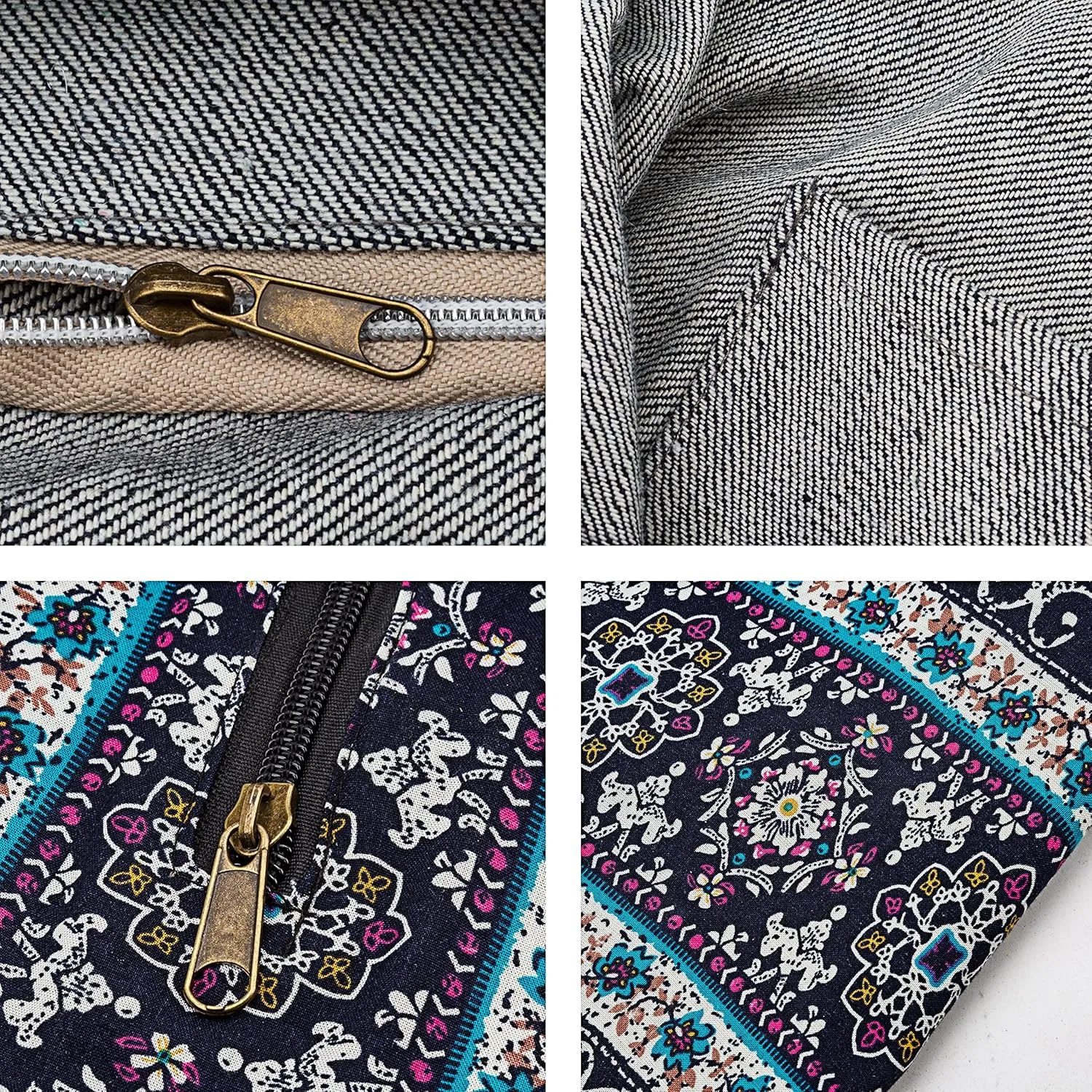 Hippie Crossbody Bag Thai Top Zip Hobo Sling Bag Handmade Hipster Messenger Bag