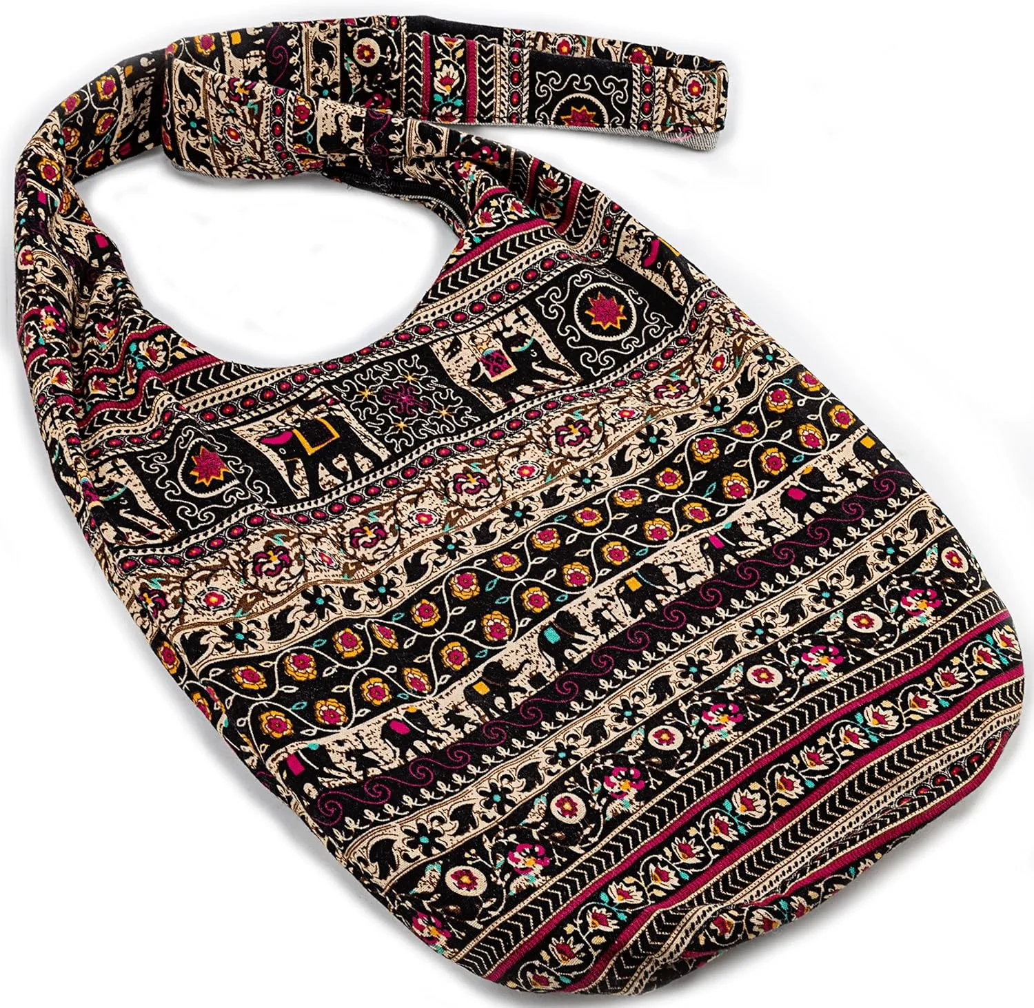 Hippie Crossbody Bag Thai Top Zip Hobo Sling Bag Handmade Hipster Messenger Bag