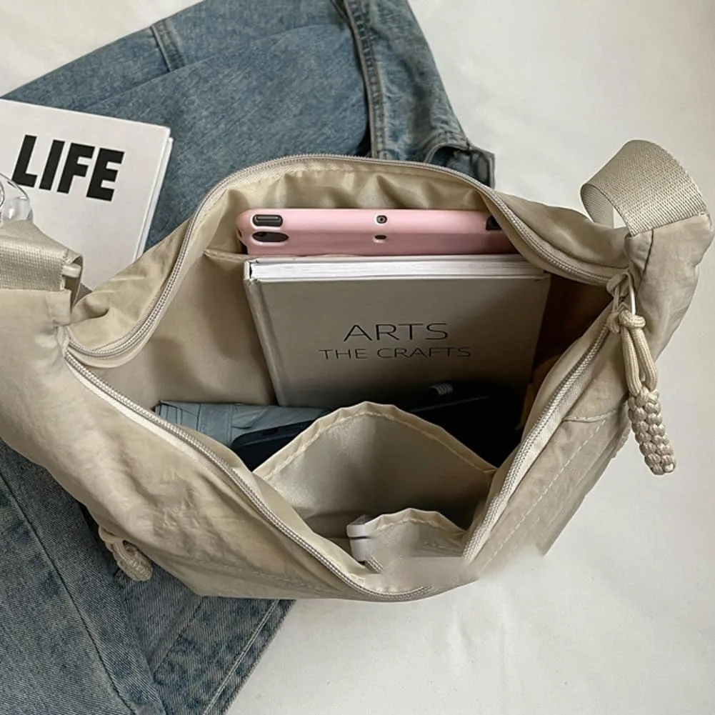 Hobo Bag for Women Men Crescent Shoulder Bag Retro Nylon Canvas Crossbody Bag Slouchy Corduroy Dumpling Bag Purse