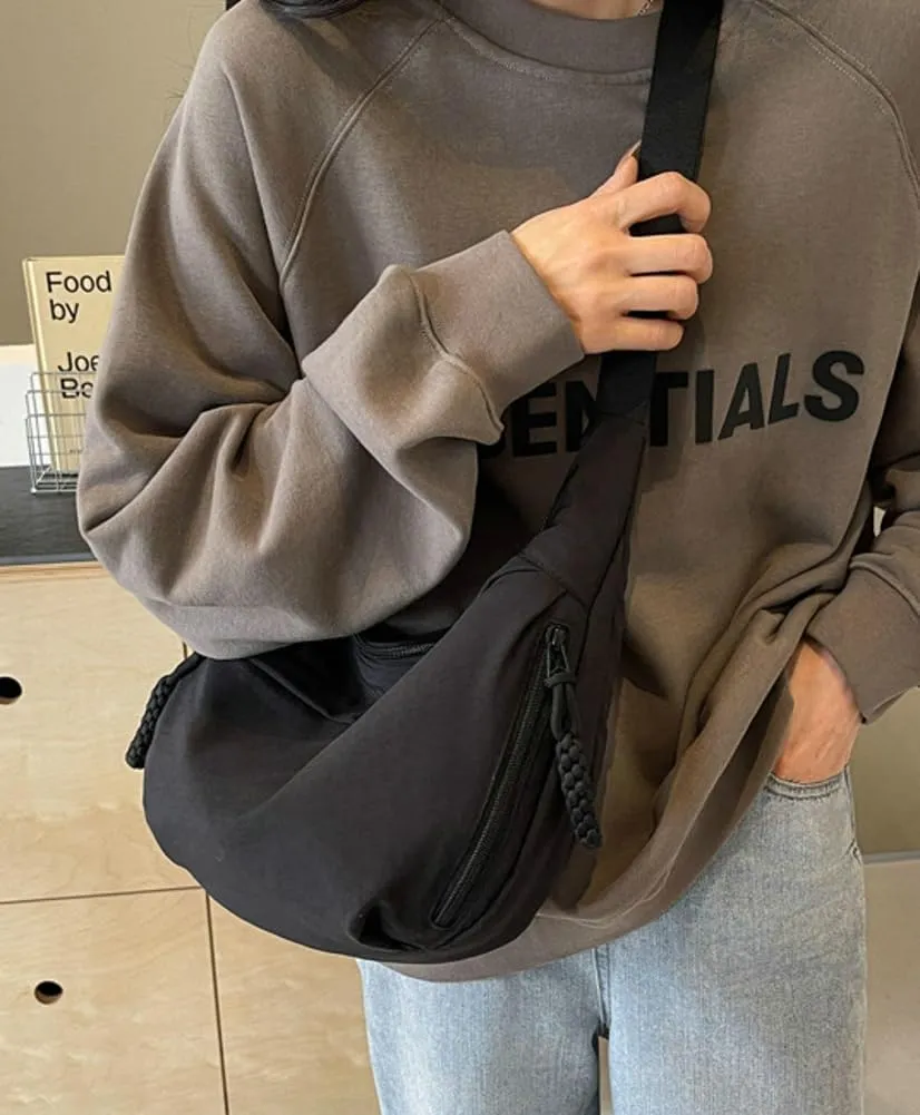 Hobo Bag for Women Men Crescent Shoulder Bag Retro Nylon Canvas Crossbody Bag Slouchy Corduroy Dumpling Bag Purse