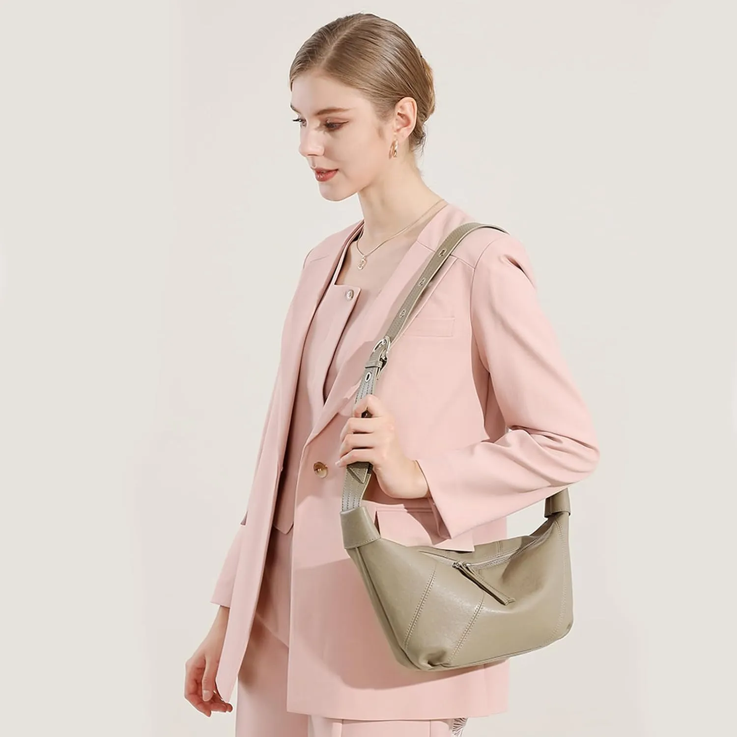 Hobo Bags for Women, Genuine Leather Crossbody Bag for Women, Slouchy Fashion Shoulder Purses