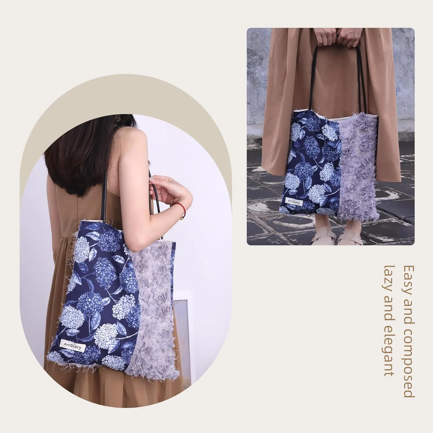 Hobo Bags for Women, Large Capacity Shoulder Tote with Inner Pockets