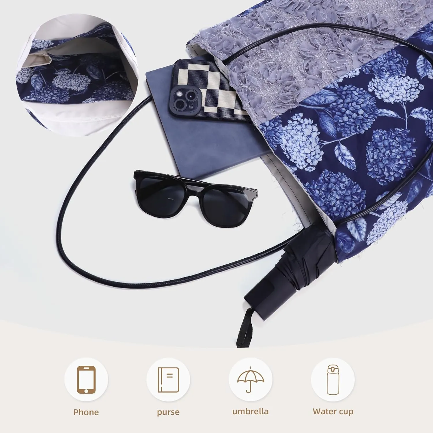 Hobo Bags for Women, Large Capacity Shoulder Tote with Inner Pockets