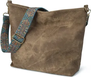 Hobo Bags for Women - Vegan Leather Slouchy Crossbody Bucket Handbags, Shoulder Purses for Work, Travel & Weekender