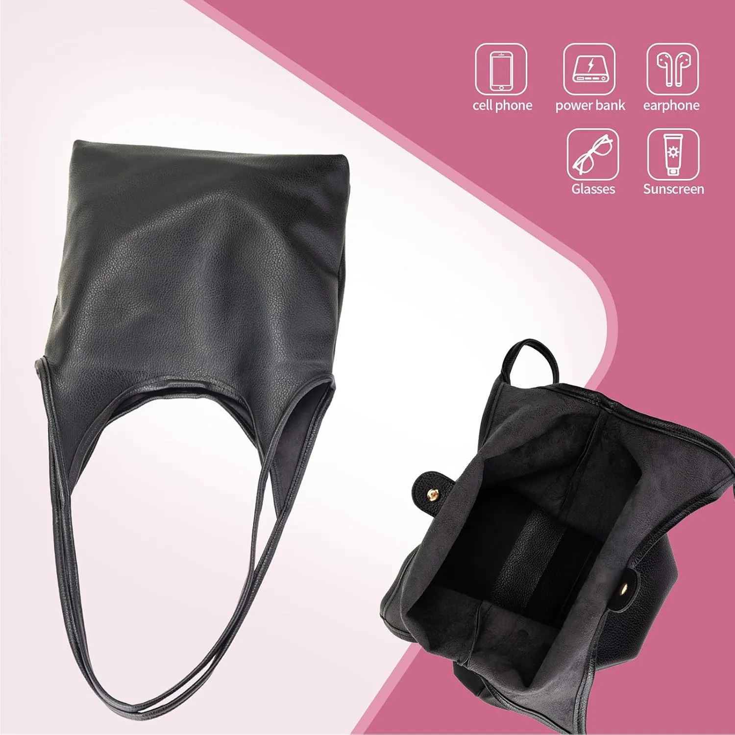 Hobo Bags Purses for Women Ultra Soft Foldable Slouchy Shoulder Bags Top Handle Handbags Bucket Bag, with Coin Purse